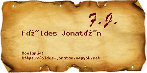 Földes Jonatán névjegykártya